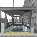 Wireframe Style Detailed Modern Urban Cityscape With Tall Buildings And Street