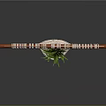 Handmade Macramé Hanging Decor with Geometric Pattern Small Potted Plant and Tassels on Wooden Rod