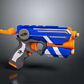 NERF MegaStryfe Blue Orange Toy Blaster With White Accents And Double Barrel