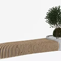 Wooden Slatted Outdoor Chair For Garden Patio With Green Trees And Shrubs In Outdoor Space