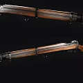 Classic Bolt Action Rifle With Wooden Stock Metal Barrel And Sharp Bayonet