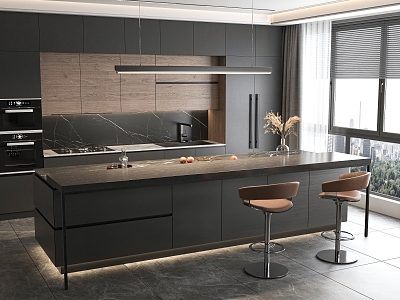 Open kitchen Modern kitchen 3d model