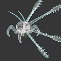 Grotesque Fantasy Creature 3D Render With Long Spiked Limbs Single Eye And Pinkish Body