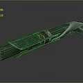 Advanced Military Weapon With Green And White Streamlined Structure And Propulsion System 3d model