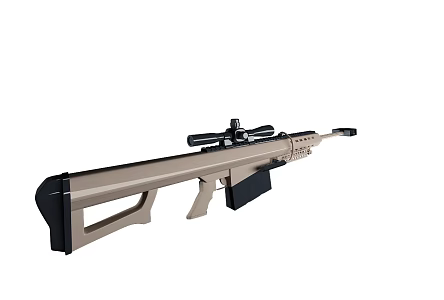 Gun Sniper Gun Barrett Games Low Mold 3d model