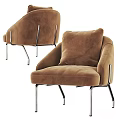 Comfortable Green Velvet Accent Chair With Plush Cushion And Modern Metal Legs
