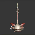 Cartoon Adventure Game Character With Red Hair White Hat Eye Patch And Clawed Feet