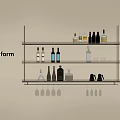 Poliform Multi Tiered Wine Rack With Lighting Holding Wine Bottles And Glasses