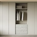 Modern Wardrobe Interior Design With Open Shelves And Drawer Storage Units 3d model