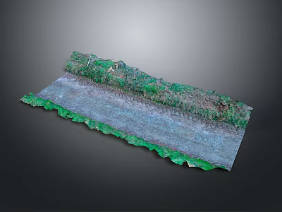 Scenic Natural Landscape Featuring Green Vegetation Blue Water And Rolling Terrain 3d model