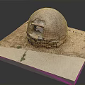 Rustic Dome Building With Stone And Earth Material Small Opening On Platform