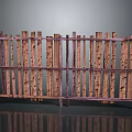 Rustic Wooden Room Divider Screen With Natural Wood Slats And Textured Design