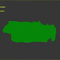 Architectural Model of Ruined Structure With Red Roof Green Grass and Stone Walls