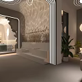 Modern Beauty Salon Interior Design With Reception Counter Mirrors Decorative Lighting And Elegant Decor