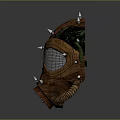Steampunk Style Gas Mask Featuring Spiked Top Brass Goggles And Copper Breathing Tubes