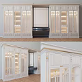 Elegant Classic Chest of Drawers With Carved Details Lighted Shelves And Marble Top