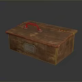 Vintage Rustic Wooden Storage Box With Metal Handle And Decorative Clasp