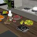 Fresh Assorted Fruits Including Apples Oranges And Berries On Modern Kitchen Countertop
