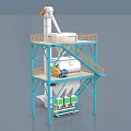 Industrial Concrete Mixing Plant With Multi Layer Structure Yellow Railings And Mixing Drum