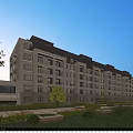 Modern Multi story Residential Building With Balconies Lush Gardens And Green Park Area