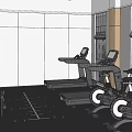 Fitness Gym Interior With Spacious Layout Treadmills Exercise Bikes Barbells And Large Windows
