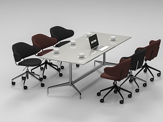 Modern Conference Table and Chair 3d model