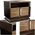 Elegant Modern Chest of Drawers with Walnut Wood and Brass Handles Design