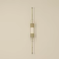 Elegant Modern Brass Wall Lamp With Metal Frame And White Lampshade 3d model