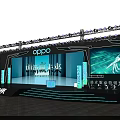 Commercial Event Stage Equipment With LED Screens Lighting And OPPO Brand Setup