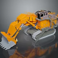 Yellow Crawler Type Large Functional Vehicle with Front Bucket and Operator Cab