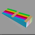 Colorful Striped Wooden Bench With Multicolor Layers And Cross Accent Details
