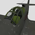 Olive Green Military Fighter Aircraft With Star Insignia On Wings And Propeller