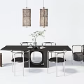 Quiet Dining Table and Chair Combination Dining Table and Chair 3d model