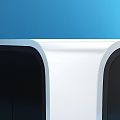 Modern Black And Silver Storage Cabinet With Four Glass Doors On Blue Background