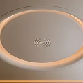 Modern Interior Ceiling Design With Circular Ripple Pattern And Soft Lighting 3d model