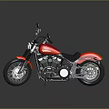 Red Harley Davidson Classic Cruiser Motorcycle With Black Seat Silver Engine And Chrome Details