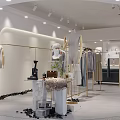 Modern Clothing Store Interior Design With Mannequins Clothing Racks And Apparel 3d model
