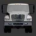 Silver Cab Commercial Truck Chassis With Black Frame And Wheels 3d model