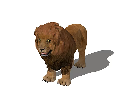 Brown Reptile Standing On White Background With Visible Shadow Features 3d model