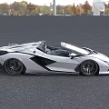 White Lamborghini Convertible Sports Car With Modern Sleek Exterior Design