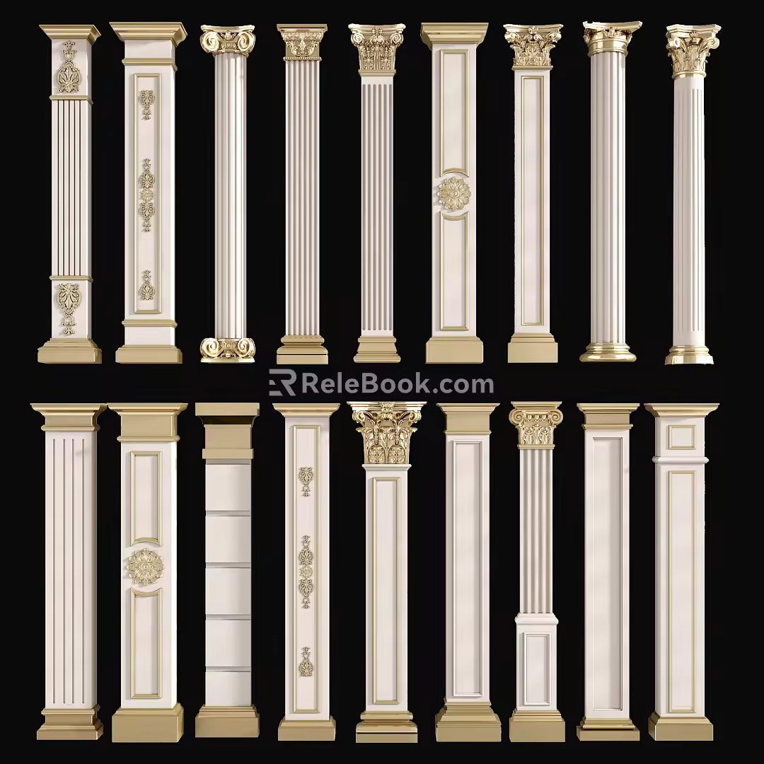 European Roman Column 3d model