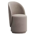 Modern Upholstered Stools In Beige And Blue With Round Design And Backrest