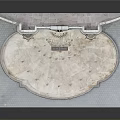 Detailed Historical Architectural Model With Stone Brick Walls Arched Entrance And Statues