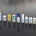 Various Beverage Products Including Milk Juice And Different Packaging Types 3d model