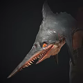 Modern game character shark fisherman 3d model
