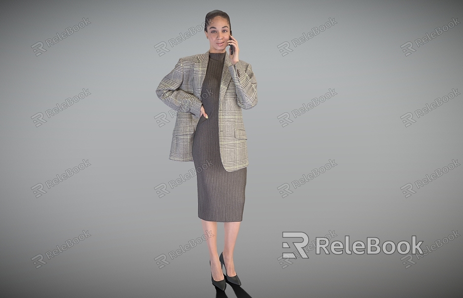 Business lady standing lady European and American white model