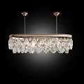 Elegant Modern Crystal Chandeliers With Gold Frame And Hanging Crystals
