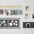 Wall Decoration Pendant Bookshelf Books Iron Rack Book Notes Wall Post-it Notes 3d model