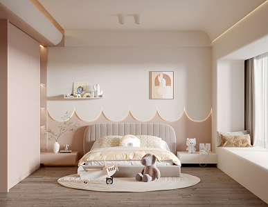 Modern Children's Room Girls Room 3d model