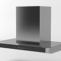 Modern Kitchen Range Hood In Stainless Steel With Sleek Square Design And Flat Base